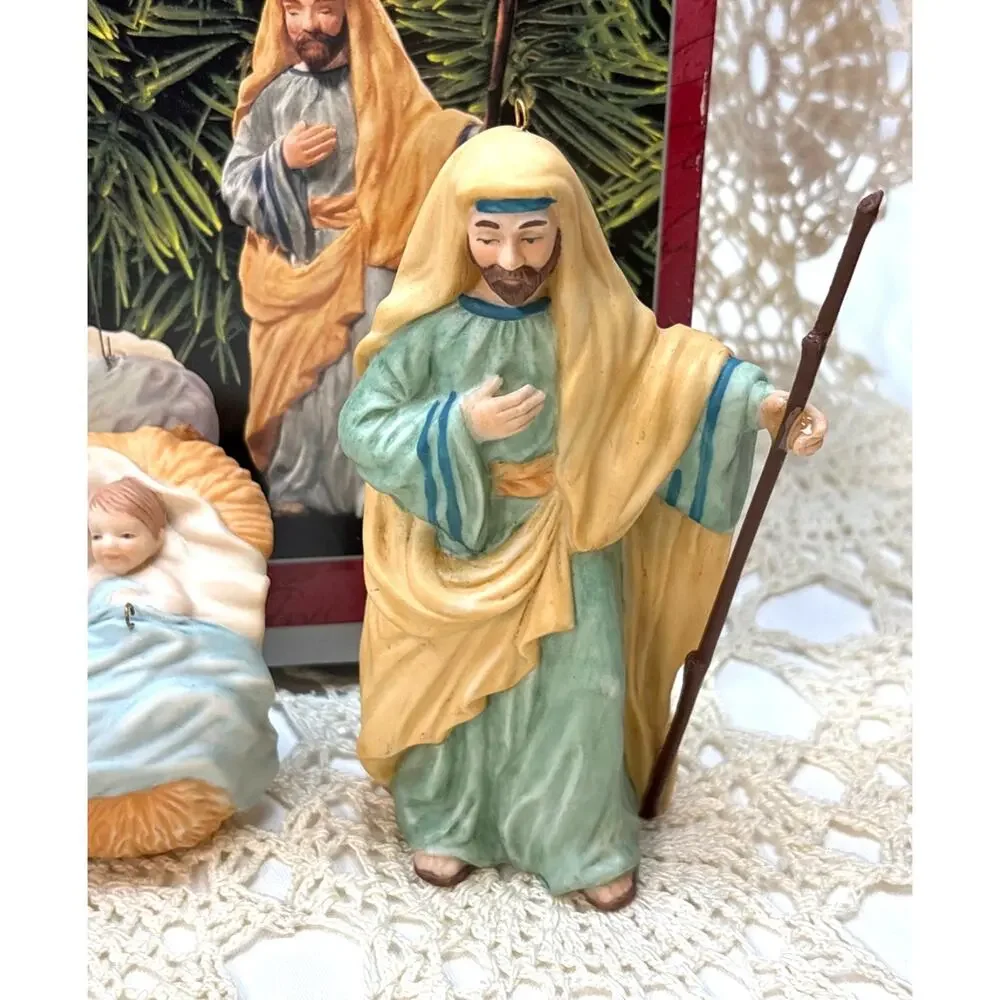 Hallmark Keepsake Ornaments Blessed Nativity Collection 4 Box Set Holy Family